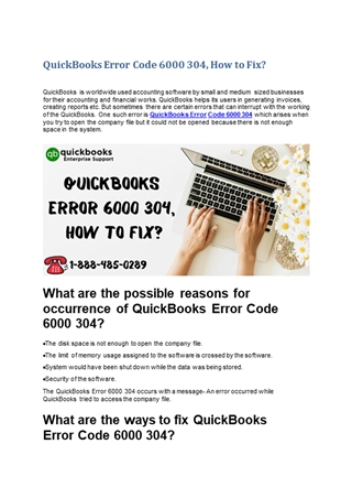 QuickBooks Error Code 6000 304, How to Fix? - qbsalextaylor Oline ...