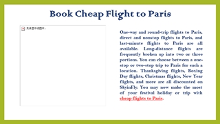 Book Cheap Flight To Paris - Skyinflyweb Oline Presentation | SlideHTML5