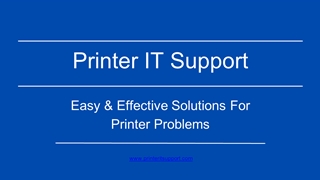 Printer IT Support Easy & Effective Solutions For Printer Problems,