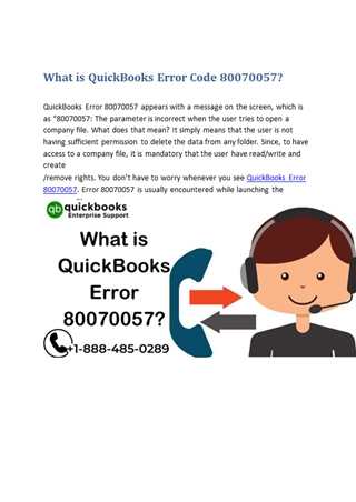 What is QuickBooks Error Code 80070057,