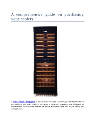 A comprehensive guide on purchasing wine coolers,
