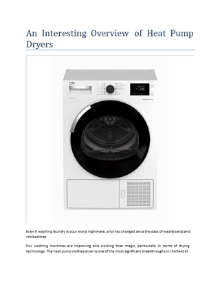 An Interesting Overview of Heat Pump Dryers,