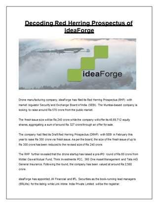 Decoding Red Herring Prospectus of ideaForge Digital slide making software