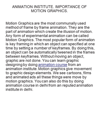 Animation Course,