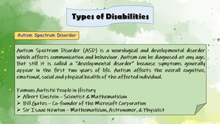 Types Of Disabilities,Online HTML PPT displaying platform