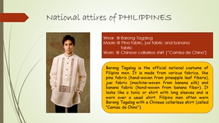 National Attire Of Philippines,Online HTML PPT displaying platform