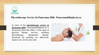 Physiotherapy Service In Panorama Hills | Panoramahillsphysio.ca ,
