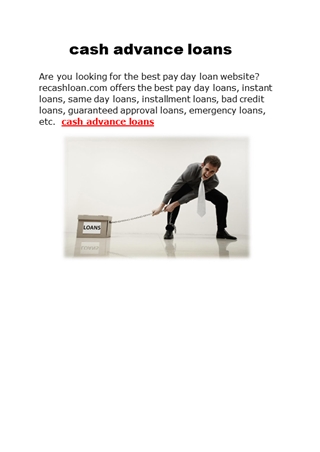 cash advance bad credit direct lender