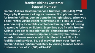 Frontier Airlines 1-888-413-6950 Customer Support Phone Number,