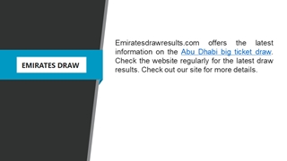 Abu Dhabi Big Ticket Draw  Emiratesdrawresults.com,