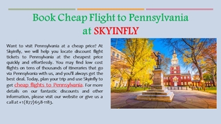Book Cheap Flight to Pennsylvania,