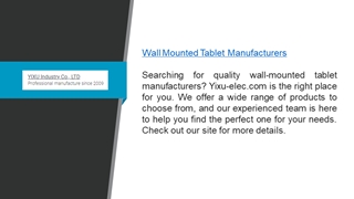 Wall Mounted Tablet Manufacturers  Yixu-elec.com,