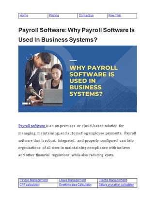 Payroll Software: Why Payroll Software Is Used In Business Systems_,
