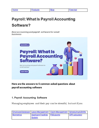 Payroll: What Is Payroll Accounting Software,