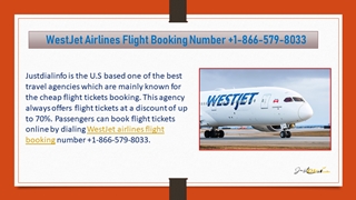 Westjet Airline Flight Booking Number +1-866-579-8033,