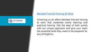 Blended First Aid Training At Work   Crtraining.co.uk Digital slide making software