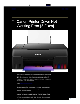 Canon Printer Driver Not Working,,