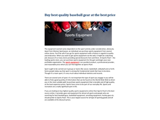 Buy best quality baseball gear at the best price,