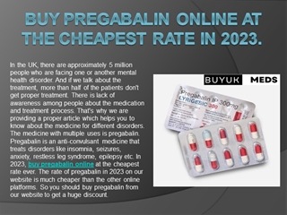 Buy pregabalin online at the cheapest rate in 2023.,