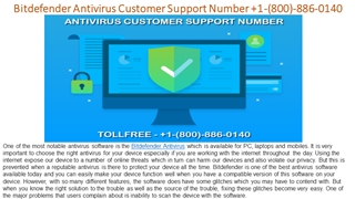 Bitdefender Antivirus Customer Support Number +1(800) 886 0140,
